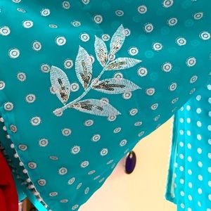 Blue embroidered Indian saree